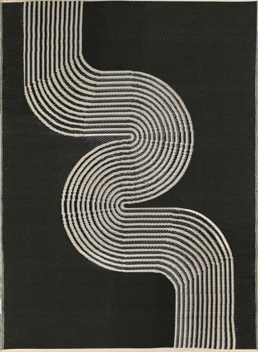 Urban Outdoor Rug Black & Beige | 1010