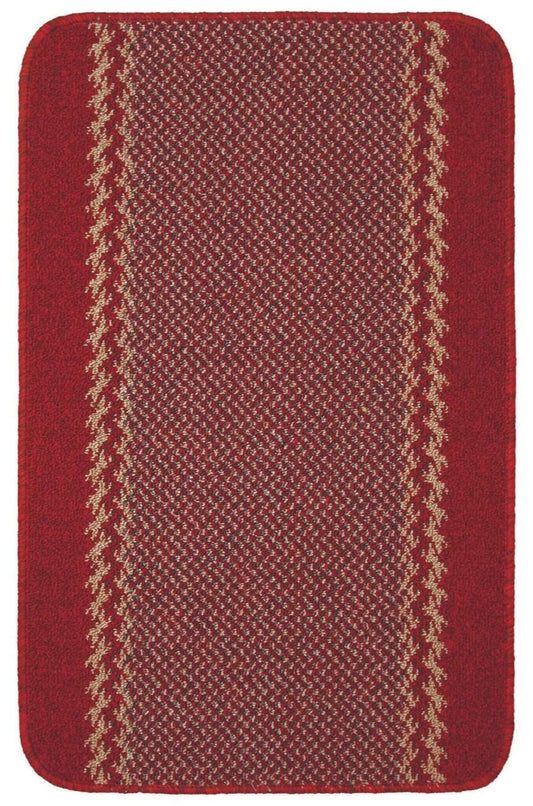 Washable Designer Bordered Red Rug | 116R