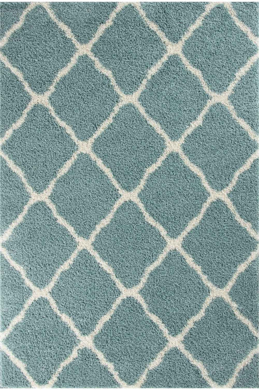 Moroccan Duck Egg Blue Shaggy Rug | 750