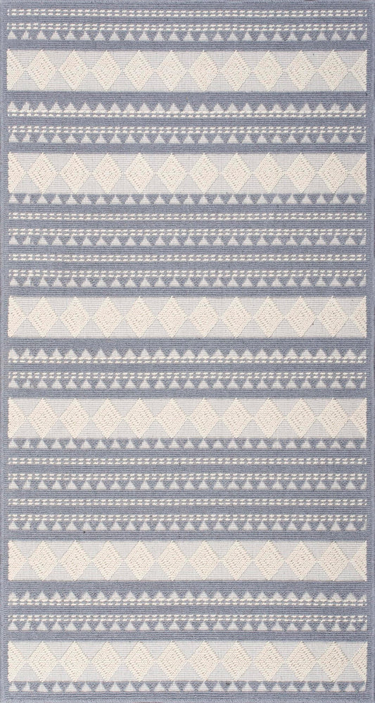 Rugs Depot Cotton Living Room - Washable Rug - Area Rug - Non-Slip Rugs Carpet - 100% Cotton - Vintage Rug for Living Room Bedroom Kitchen - Kid and Pet Friendly Rug - Boho Rug (GREY RUG, 80X150 CM)