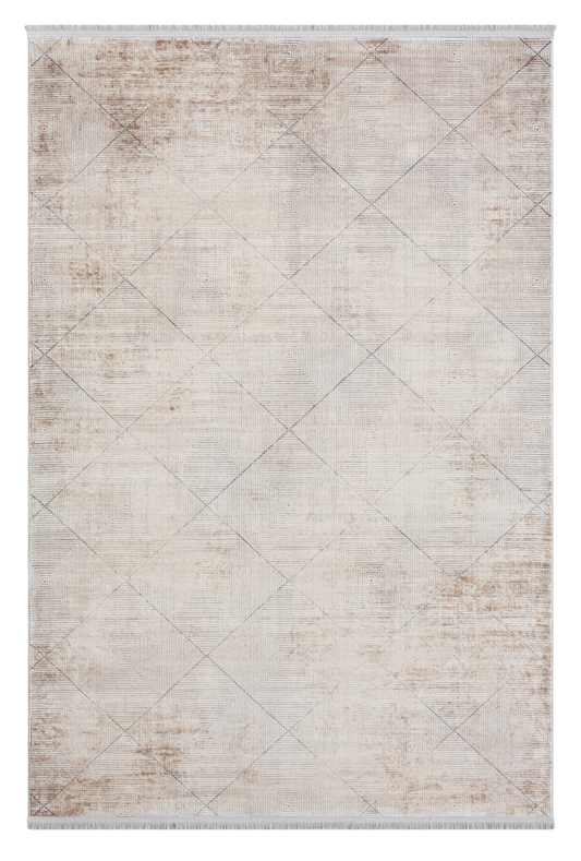 Rugs Depot Beige Modern Mazzini 1490 Area Rug – 60% Viscose and 40% Acrylic, Non‑Shed, Easy‑Clean, Durable | Bedroom, Study, Kids Room, Entryway