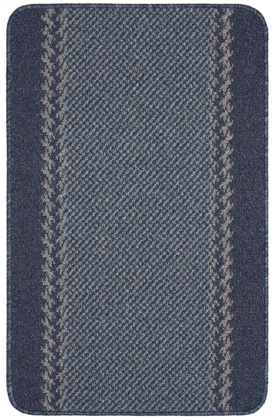 Washable Bordered Blue Rug | 116Blu