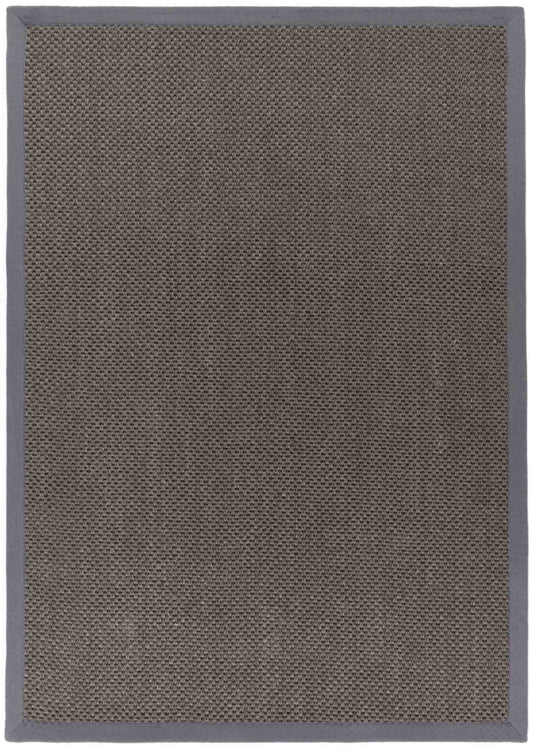 Bordered Dark Grey Non-Slip Sisal Rug