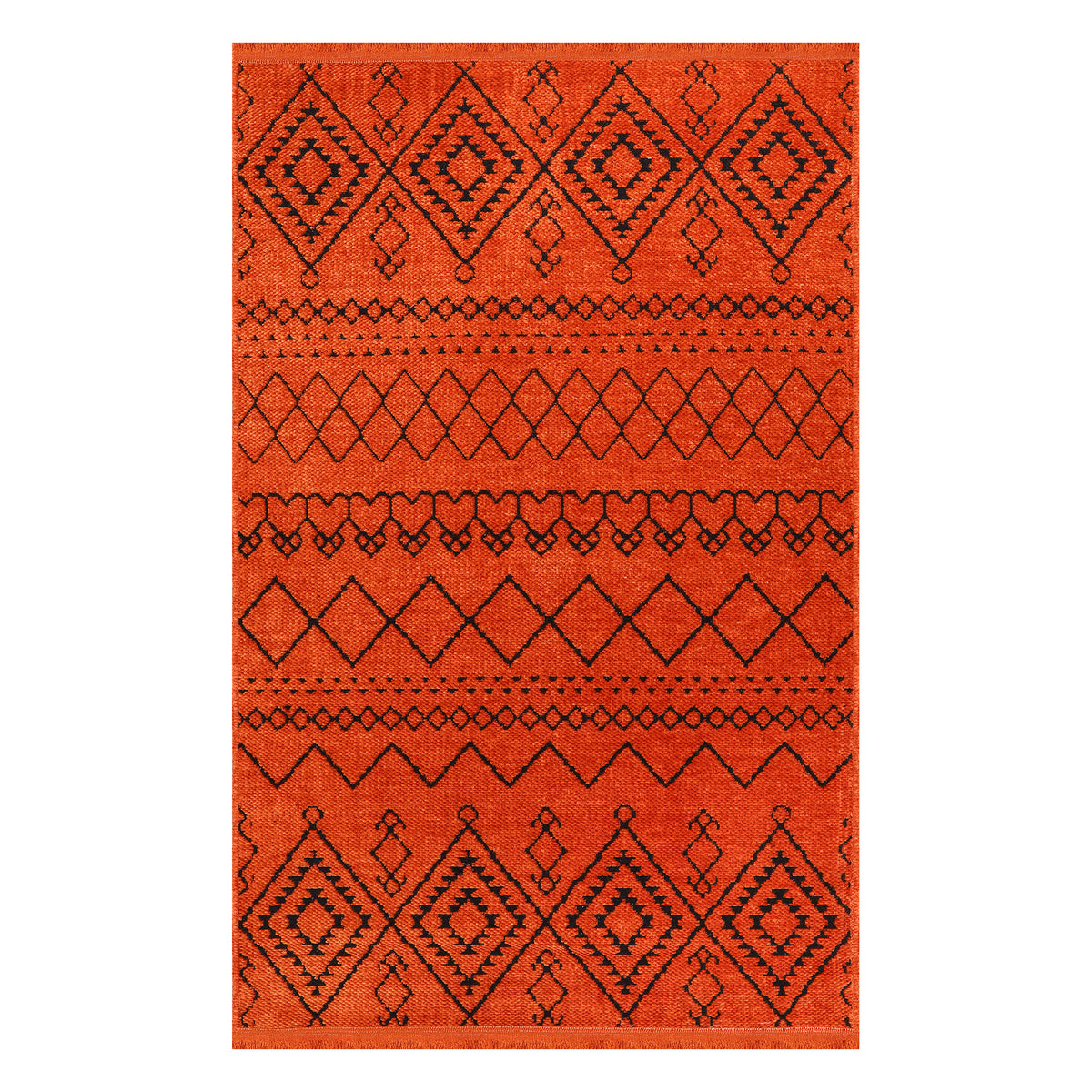 Machine Washable Rug RW1801 – ORANGE Soft Chenille