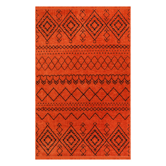 Machine Washable Rug RW1801 – ORANGE Soft Chenille