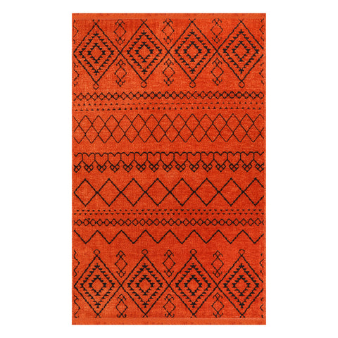 Machine Washable Rug RW1801 – ORANGE Soft Chenille