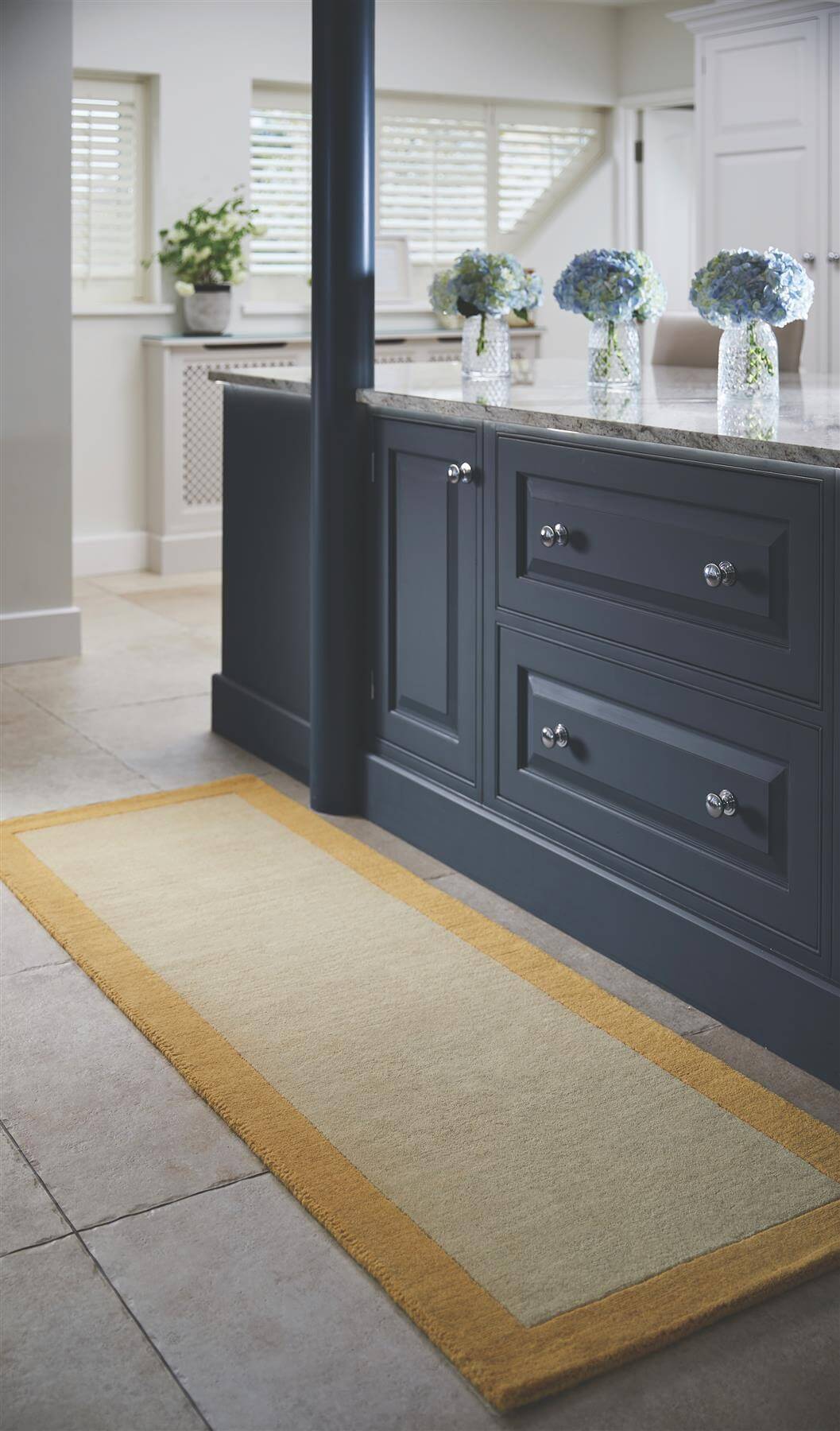 Bordered Yellow Wool Rug — room photo 5