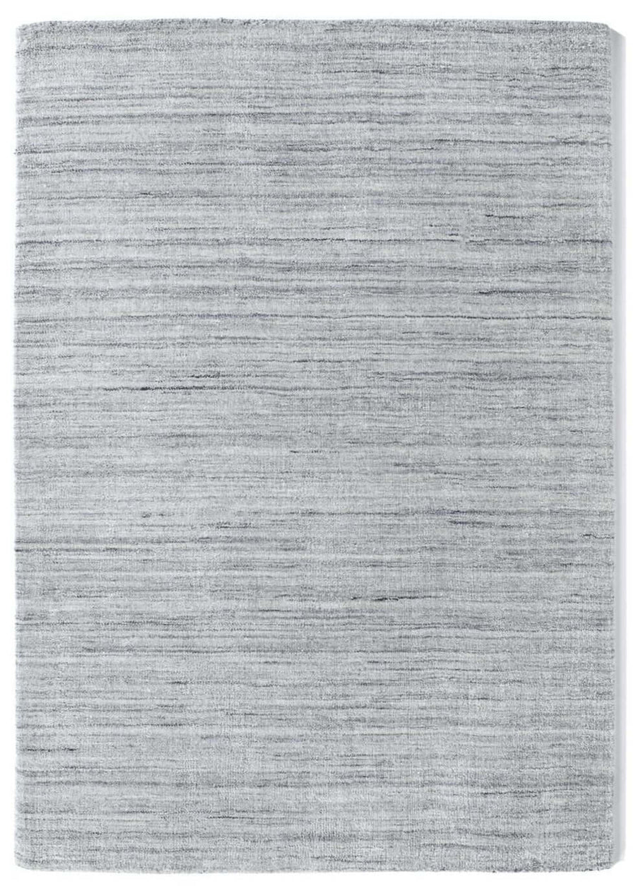 Fine Stripes Silver Grey Wool Rug