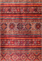 Rugs Depot NL1007 – Machine Washable Tribal Diamond Rug | Multicolor Striped Kilim-Inspired Carpet for Living Room, Bedroom & Dining