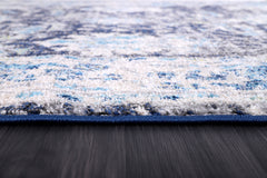 Vintage Area Rug 7652 – Blue Navy Distressed Floral