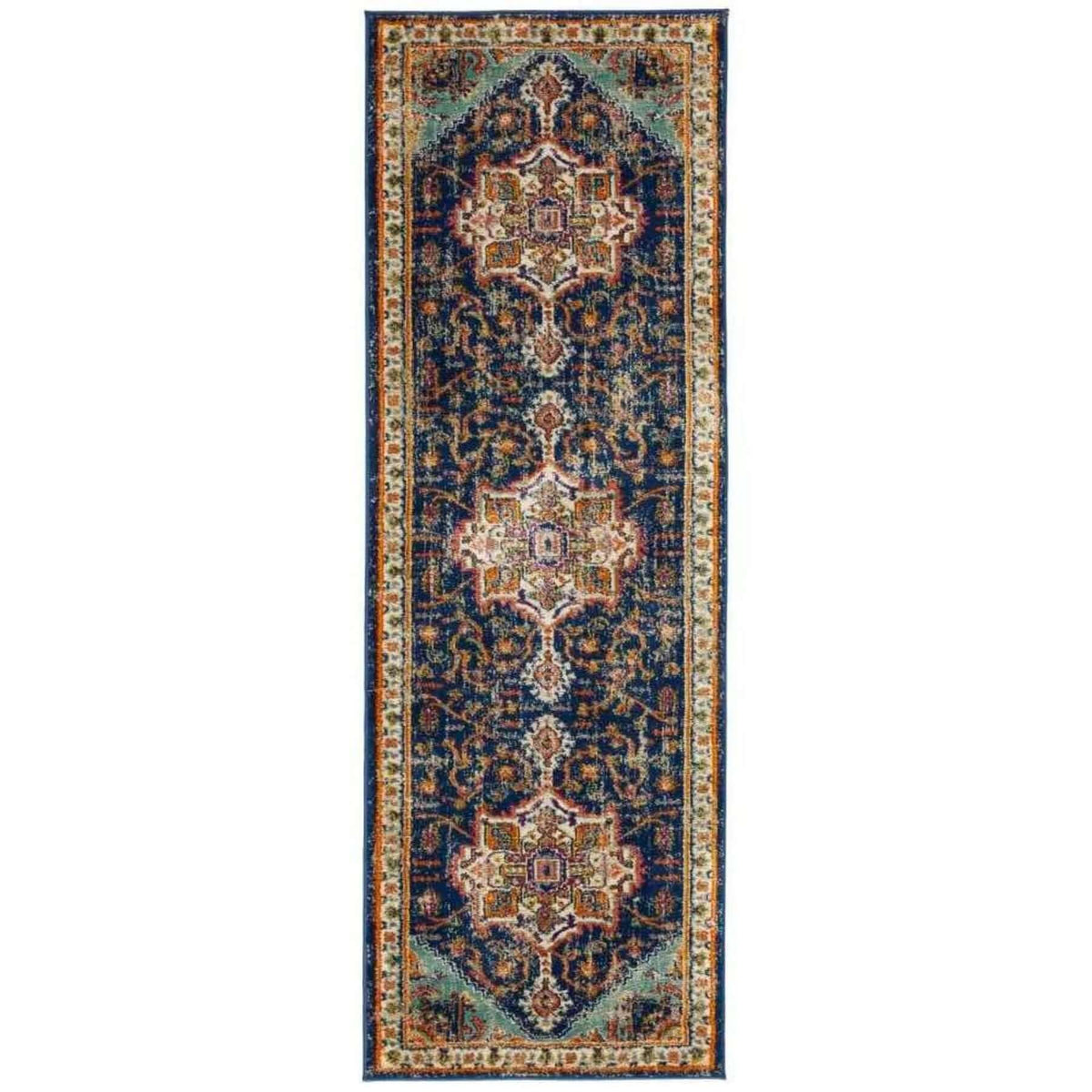 Granada Multicolour Vintage Rug | Emerald — room photo 6