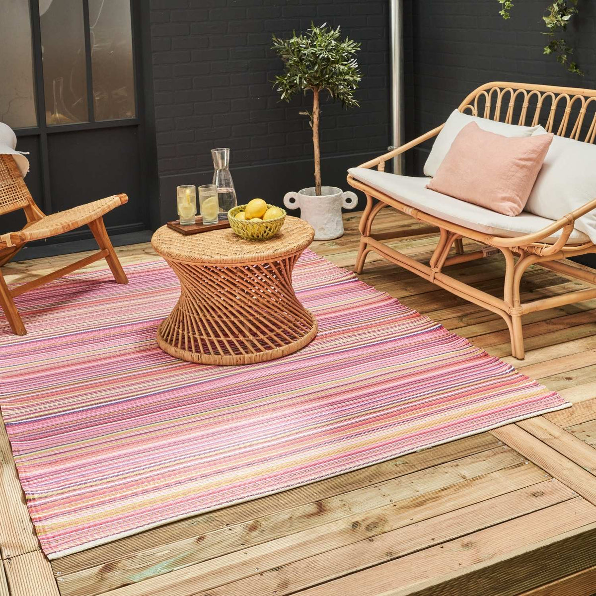 Rainbow Outdoor Rug Pink | 1020 — room photo 5