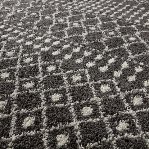 Moroccan Dark Grey Shaggy Rug | 1040