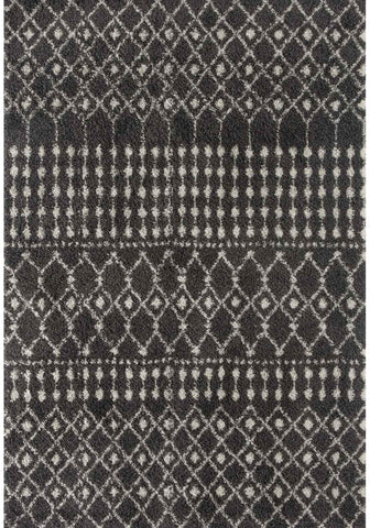 Moroccan Dark Grey Shaggy Rug | 1040