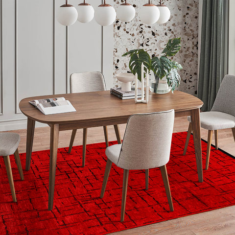 Machine Washable Rug NT201 – RED Soft Chenille