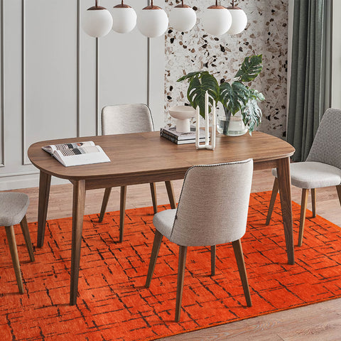 Machine Washable Rug NT201 – ORANGE Soft Chenille