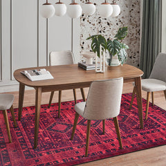 Rugs Depot RW1009 – Machine Washable Red Tribal Medallion Rug | Oriental Geometric Carpet for Living Room, Bedroom & Office