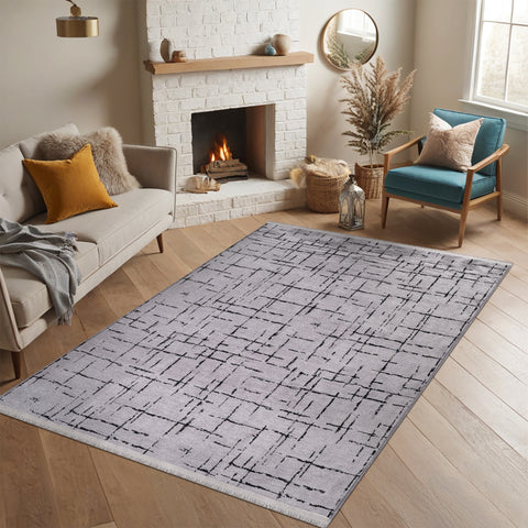 Machine Washable Rug NT201 – GREY Soft Chenille