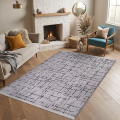 Machine Washable Rug NT201 – GREY Soft Chenille