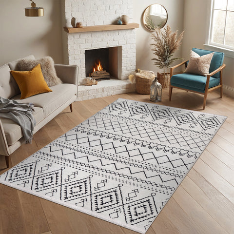 Machine Washable Rug RW1801 – WHITE Soft Chenille