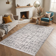 Machine Washable Rug NT201 – WHITE Soft Chenille