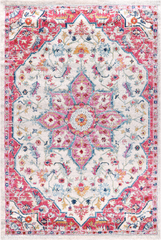 Vintage Area Rug 7665 – Pink Medallion Boho