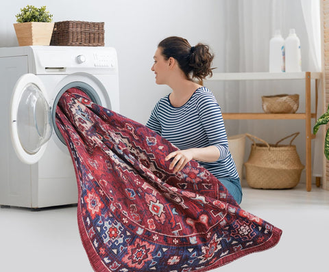 Rugs Depot Geometric Black & White Patchwork Washable Rug Design 1307