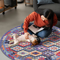 Rugs Depot – Kilim Tribal Geometric Multicolor Rug | Machine Washable Chenille Rug with Non-Slip Cotton Backing (Copy)