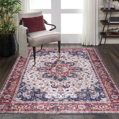 Rugs Depot NH1323 – Machine Washable Persian Heriz Rug | Traditional Oriental Medallion Carpet for Living Room, Bedroom & Dining