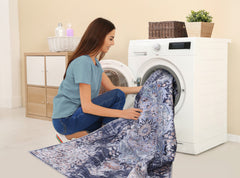 Rugs Depot Traditional Blue Abstract Medallion Washable Rug Design 1487