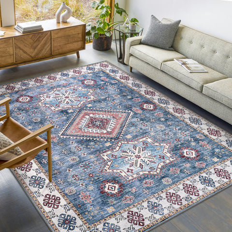 Rugs Depot - Tribal Multicolor Geometric Washable Rug, Design NL1016