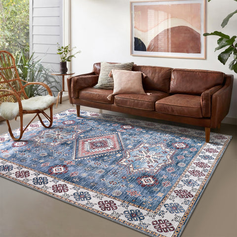 Rugs Depot - Tribal Multicolor Geometric Washable Rug, Design NL1016