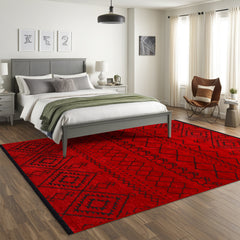 Machine Washable Rug RW1801 – RED Soft Chenille