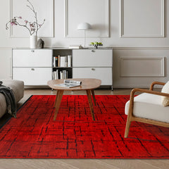 Machine Washable Rug NT201 – RED Soft Chenille