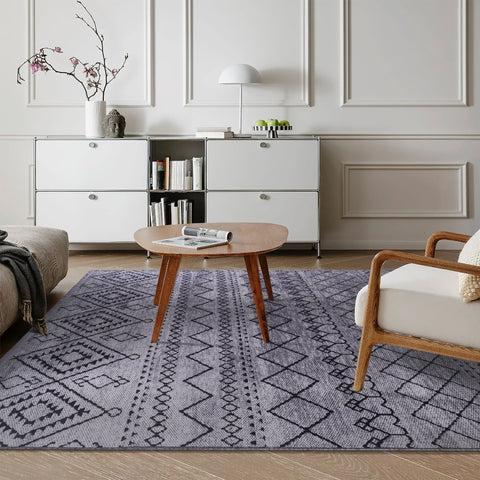 Machine Washable Rug RW1801 – DARK GRAY Soft Chenille