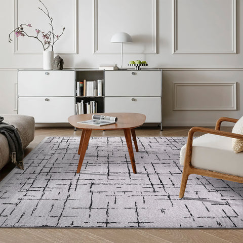 Machine Washable Rug NT201 – GREY Soft Chenille