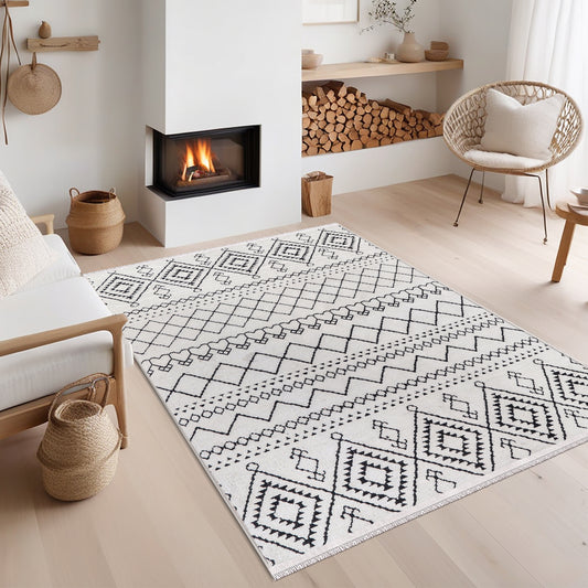 Machine Washable Rug RW1801 – WHITE Soft Chenille
