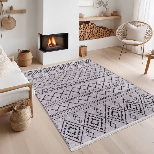 Machine Washable Rug RW1801 – GRAY Soft Chenille