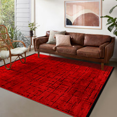 Machine Washable Rug NT201 – RED Soft Chenille