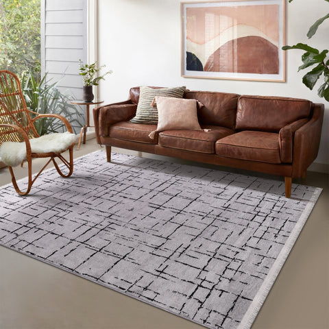 Machine Washable Rug NT201 – GREY Soft Chenille