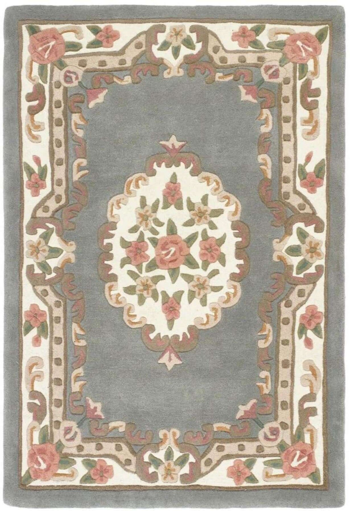 Shensi Grey Medallion Rug — top view
