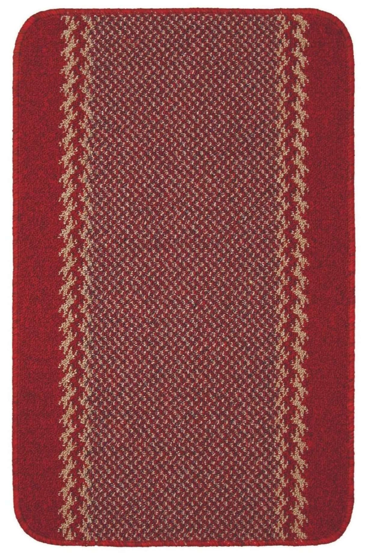 Washable Designer Bordered Red Rug | 116R