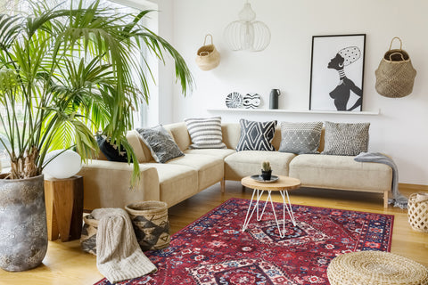 Rugs Depot Geometric Black & White Patchwork Washable Rug Design 1307