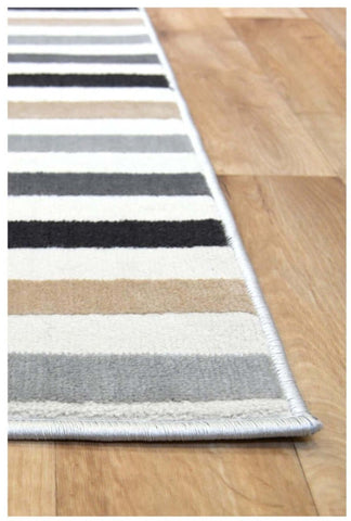 Abstract Multicolour Stripe Rug | R469A
