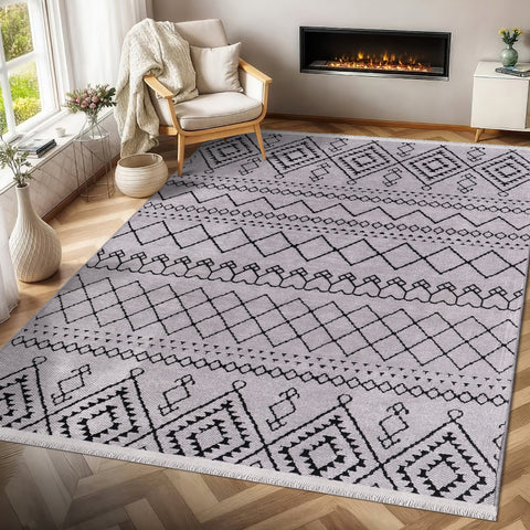 Machine Washable Rug RW1801 – GRAY Soft Chenille