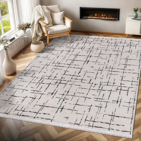 Machine Washable Rug NT201 – WHITE Soft Chenille