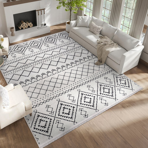 Machine Washable Rug RW1801 – WHITE Soft Chenille