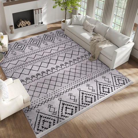 Machine Washable Rug RW1801 – GRAY Soft Chenille