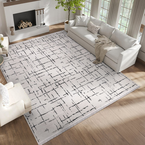 Machine Washable Rug NT201 – WHITE Soft Chenille