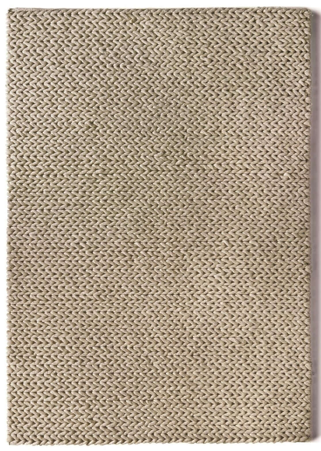 Fusion Oyster Braided Wool Rug — top view